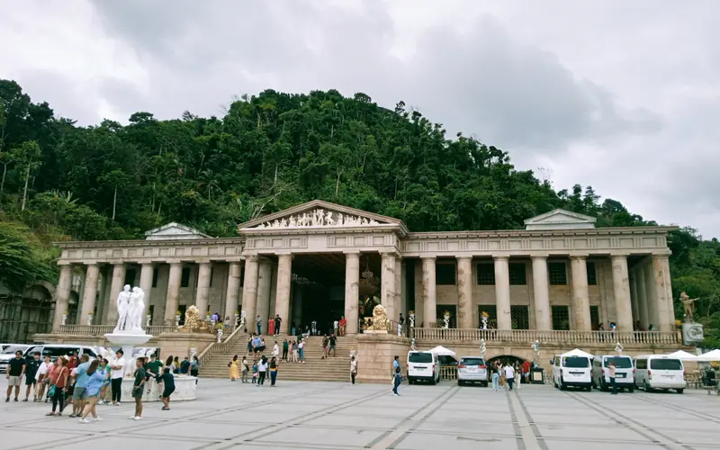 The white colonnaded Temple of Leah on a ridge in the Cebu City highlands